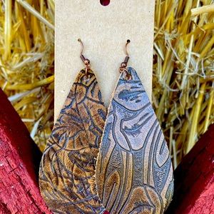 Handmade leather earrings